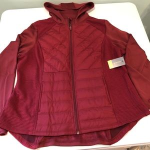 Tel Gear maroon/ wine colored hooded jacket. Size 1X slim fit. NEW with tags.